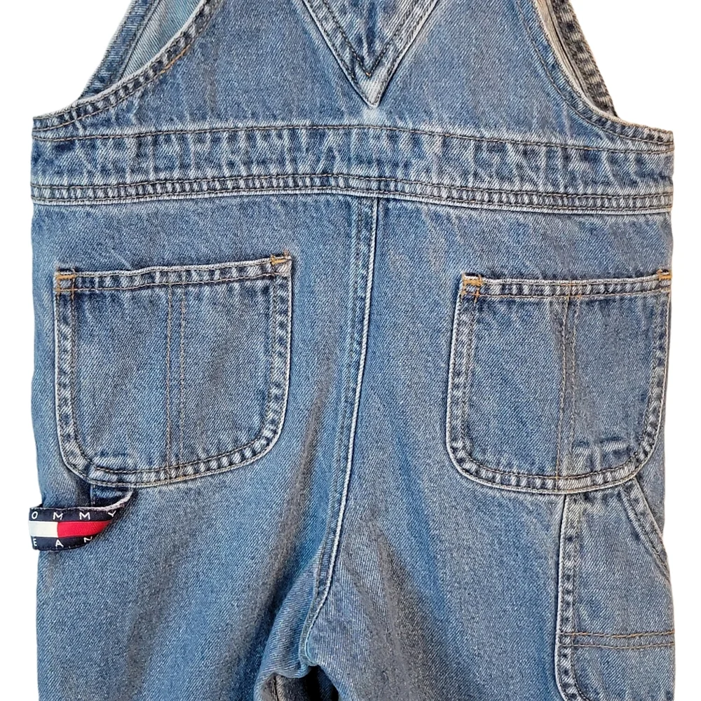 Tommy Hilfiger Vintage Medium Wash Denim Jean Overall Bibs Unisex